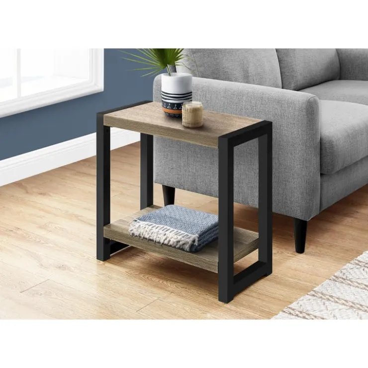 Monarch Accent table - 22"h / / black metal - Dark Taupe Outlet