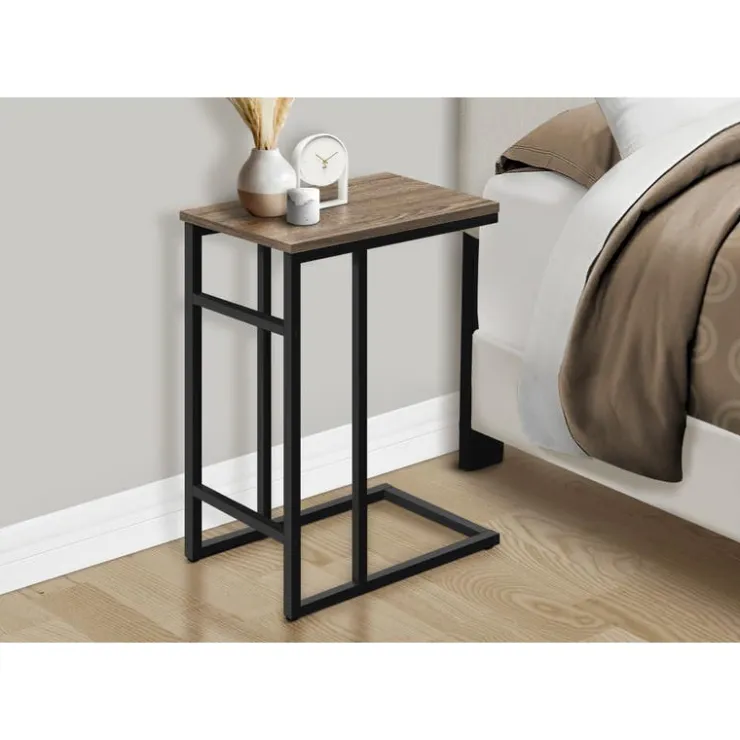 Monarch Accent table - 24"h / / black metal - Dark Taupe Discount