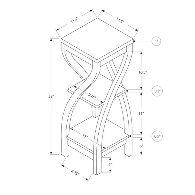 Monarch Accent table - 32"h / - Espresso Outlet