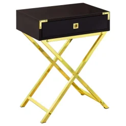 Monarch Accent table - 24"h / / gold metal - Espresso Online