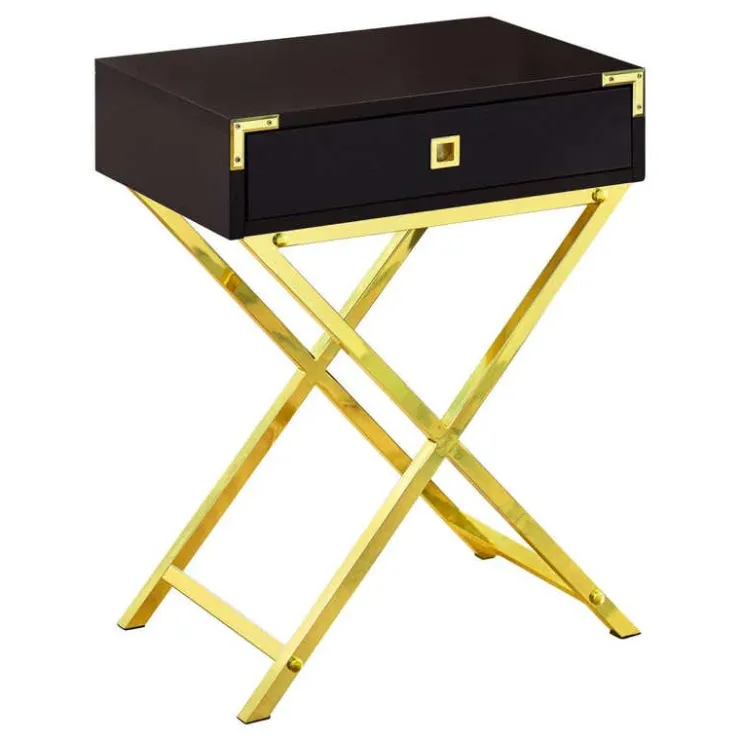 Monarch Accent table - 24"h / / gold metal - Espresso Online