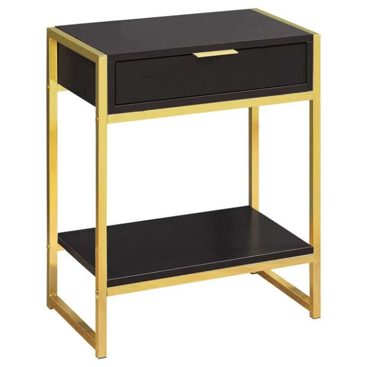 Monarch Accent table - 24"h / / gold metal - Espresso Discount