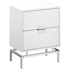 Monarch Accent table - 24"h / glossy / chrome metal - White Clearance