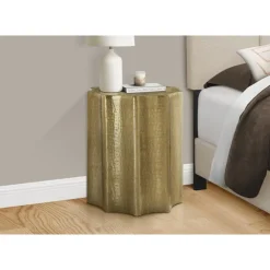 Monarch Accent table - 22"h / iron metal end table - Gold