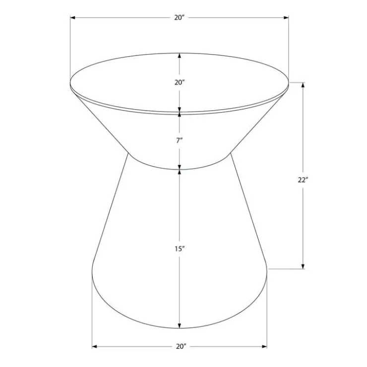 Monarch Accent table - 22"h / grey iron metal drum end - Silver Sale