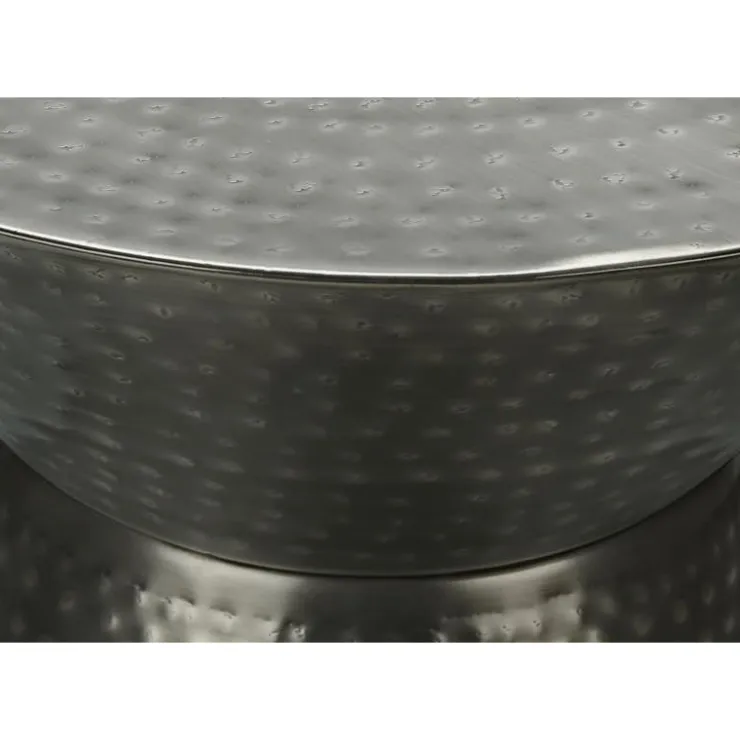 Monarch Accent table - 22"h / grey iron metal drum end - Silver Sale