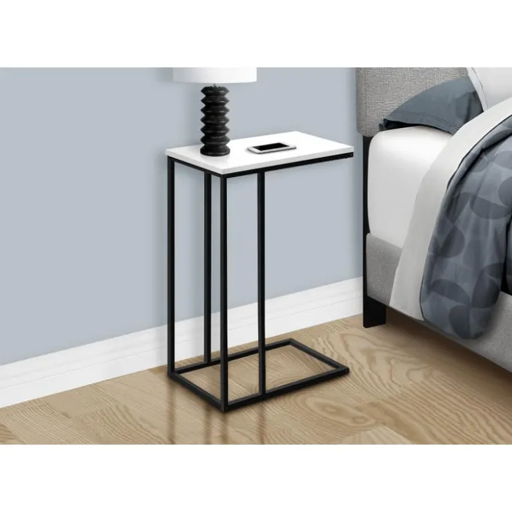 Monarch Accent table - 25"h / / black metal - White Outlet