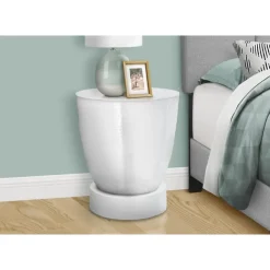 Monarch Accent table - 22"h / textured iron metal drum end - White Clearance