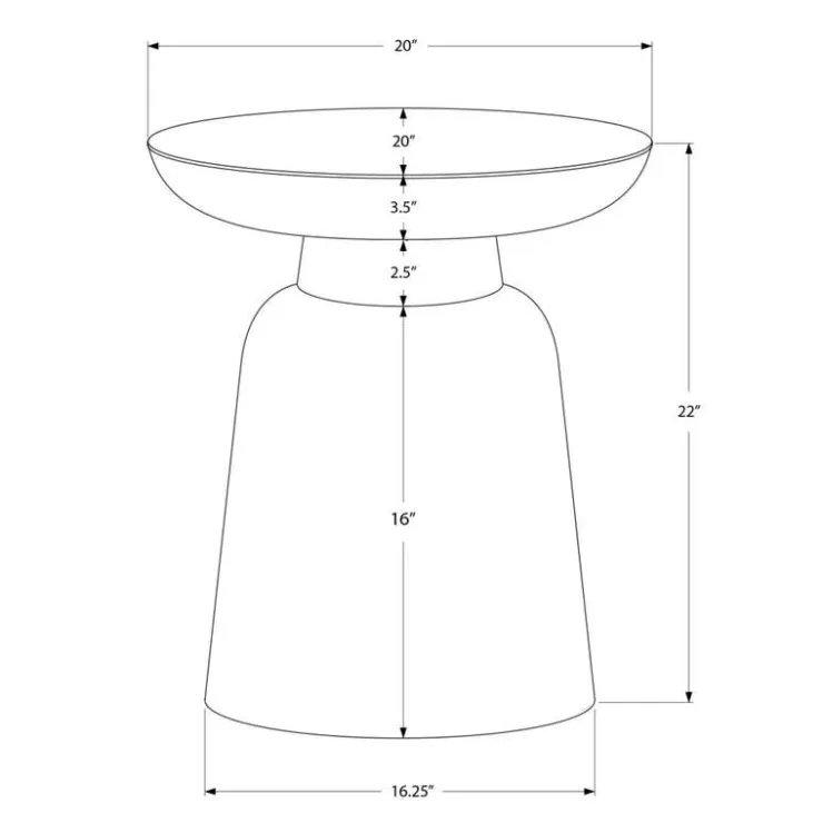 Monarch Accent table - 22"h / textured iron metal drum end - White Discount