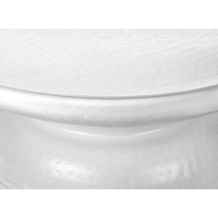 Monarch Accent table - 22"h / textured iron metal drum end - White Discount