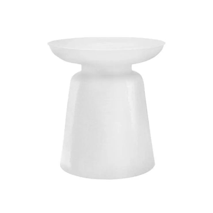 Monarch Accent table - 22"h / textured iron metal drum end - White Discount