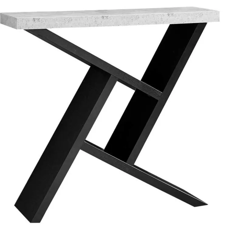 Monarch Accent table - 36"l / / cement-look hall console - Black Best