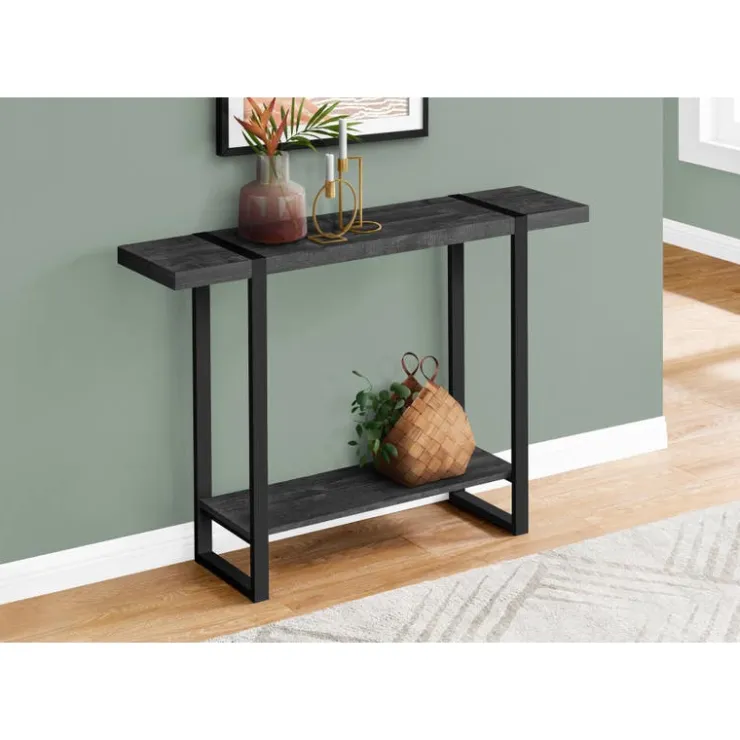 Monarch Accent table - 48"l / reclaimed wood-look / - Black Sale