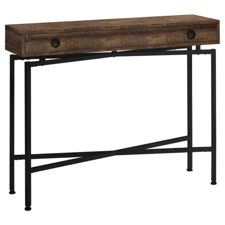 Monarch Accent table - 42"l / reclaimed wood/ black console - Brown Sale