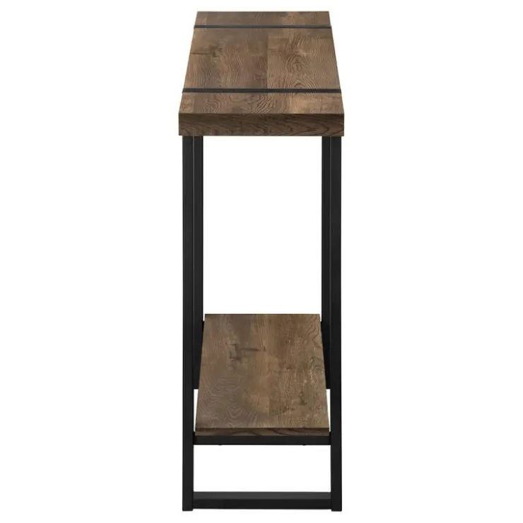 Monarch Accent table - 48"l / reclaimed wood-look / black - Brown