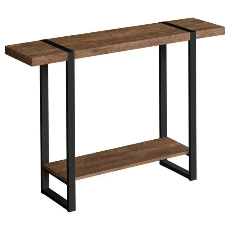 Monarch Accent table - 48"l / reclaimed wood-look / black - Brown