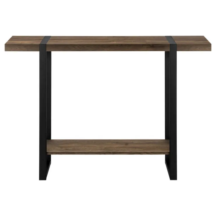 Monarch Accent table - 48"l / reclaimed wood-look / black - Brown