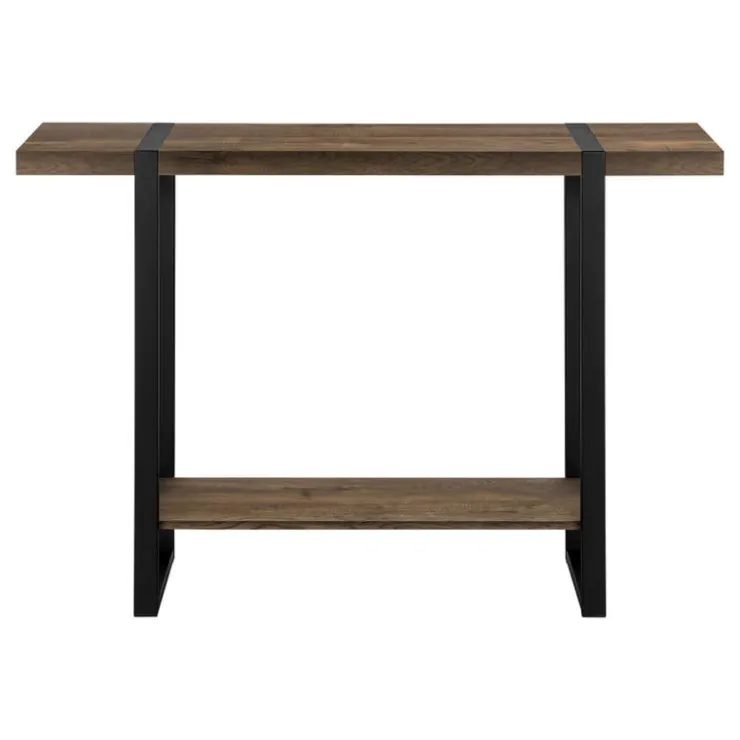 Monarch Accent table - 48"l / reclaimed wood-look / black - Brown