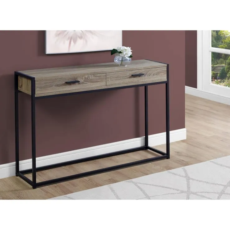 Monarch Accent table - 48"l / / black hall console - Dark Taupe Outlet