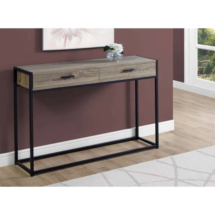 Monarch Accent table - 48"l / / black hall console - Dark Taupe Outlet