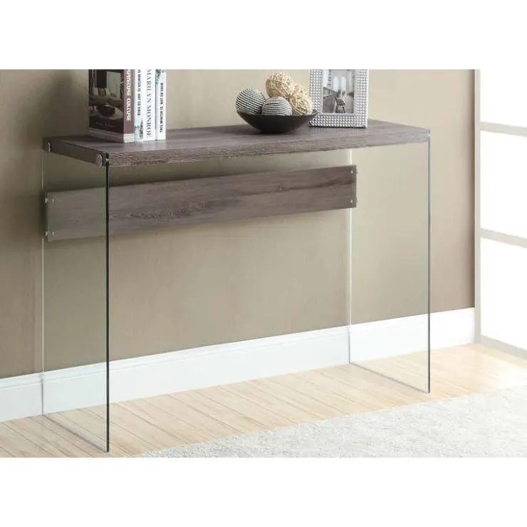 Monarch Accent table - 44"l / / tempered glass - Dark Taupe New