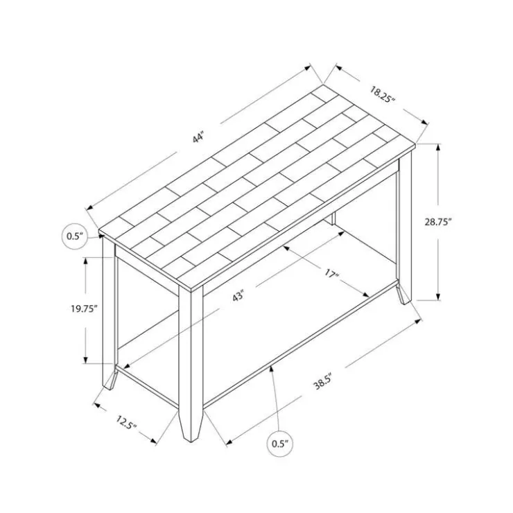 Monarch Accent table - 44"l / marble top - Espresso