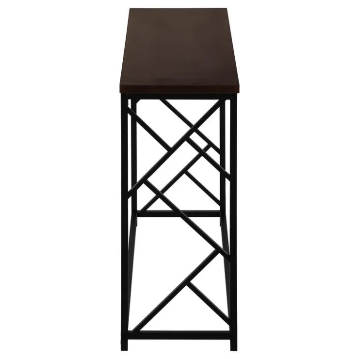 Monarch Accent table - 44"l / / black metal hall console - Espresso