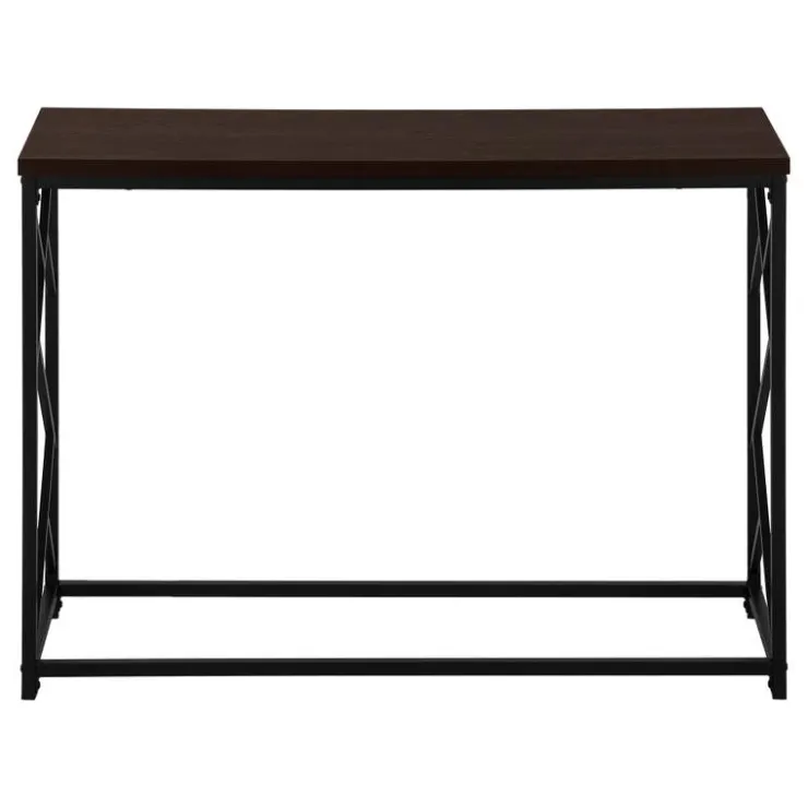 Monarch Accent table - 44"l / / black metal hall console - Espresso