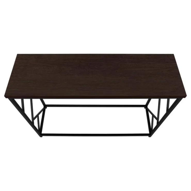 Monarch Accent table - 44"l / / black metal hall console - Espresso