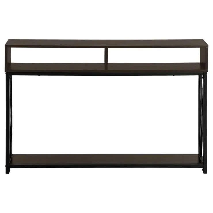 Monarch Accent table - 48"l / / black metal hall console - Espresso Discount
