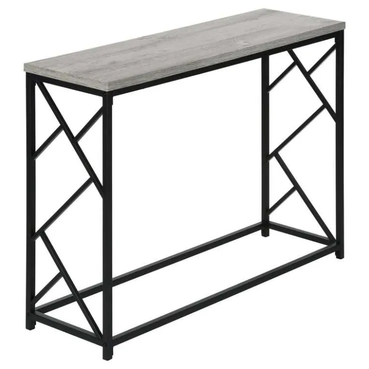 Monarch Accent table - 44"l / / black metal hall console - Grey