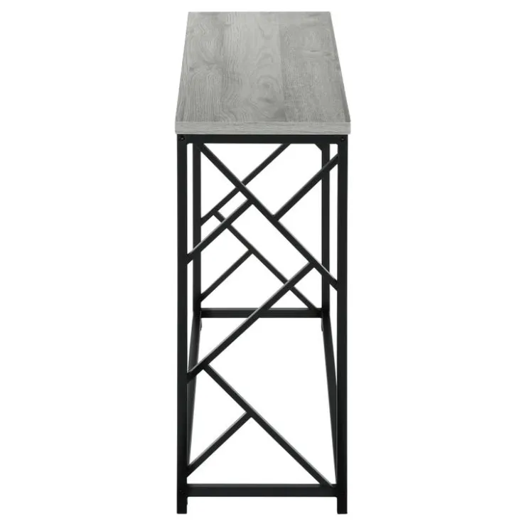 Monarch Accent table - 44"l / / black metal hall console - Grey