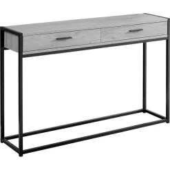 Monarch Accent table - 48"l / / black metal hall console - Grey