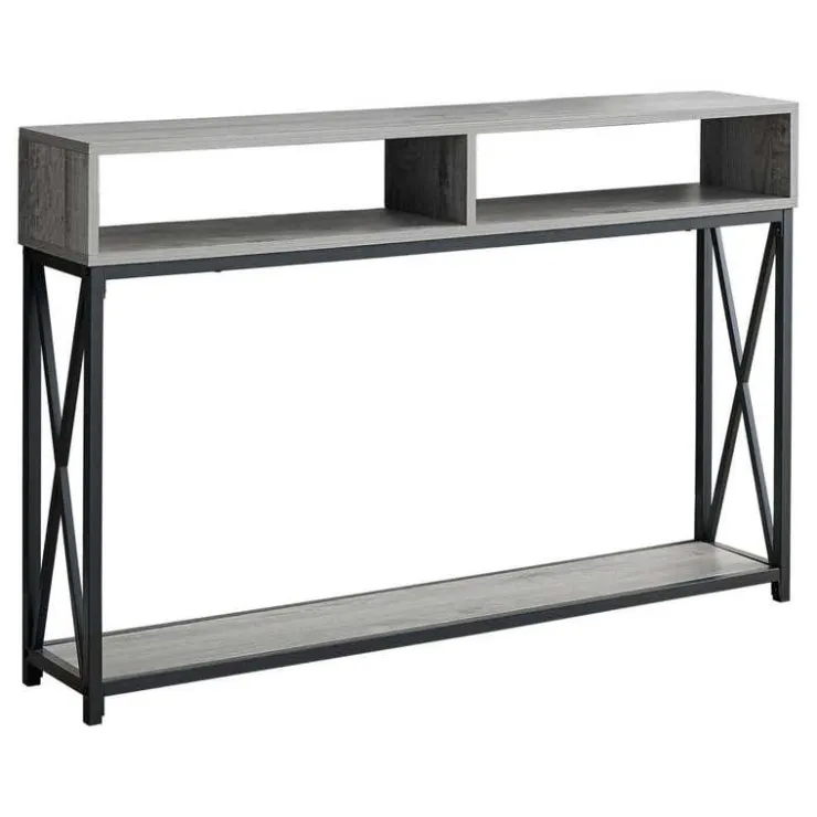 Monarch Accent table - 48"l / / black metal hall console - Grey Sale