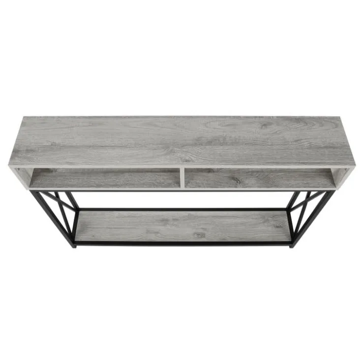 Monarch Accent table - 48"l / / black metal hall console - Grey Sale