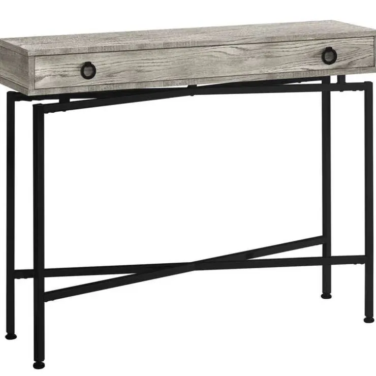 Monarch Accent table - 42"l / reclaimed wood / black console - Grey Best