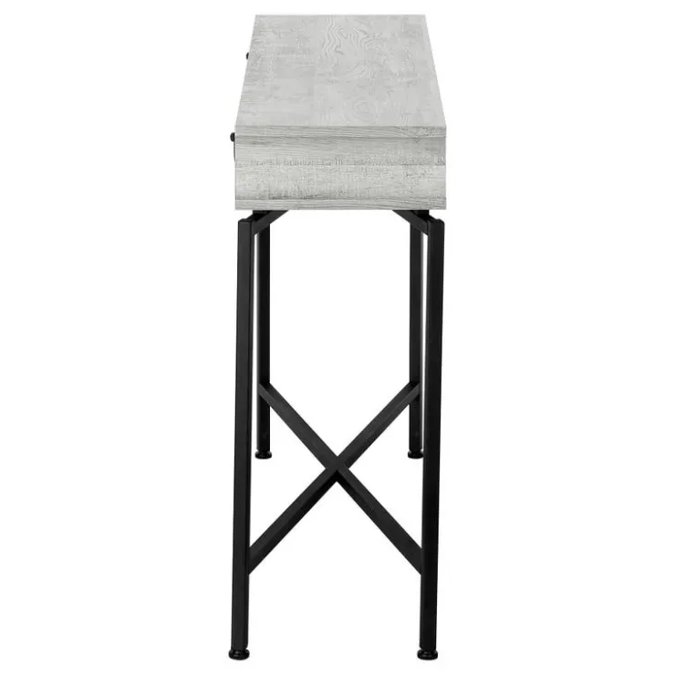 Monarch Accent table - 42"l / reclaimed wood / black console - Grey Best