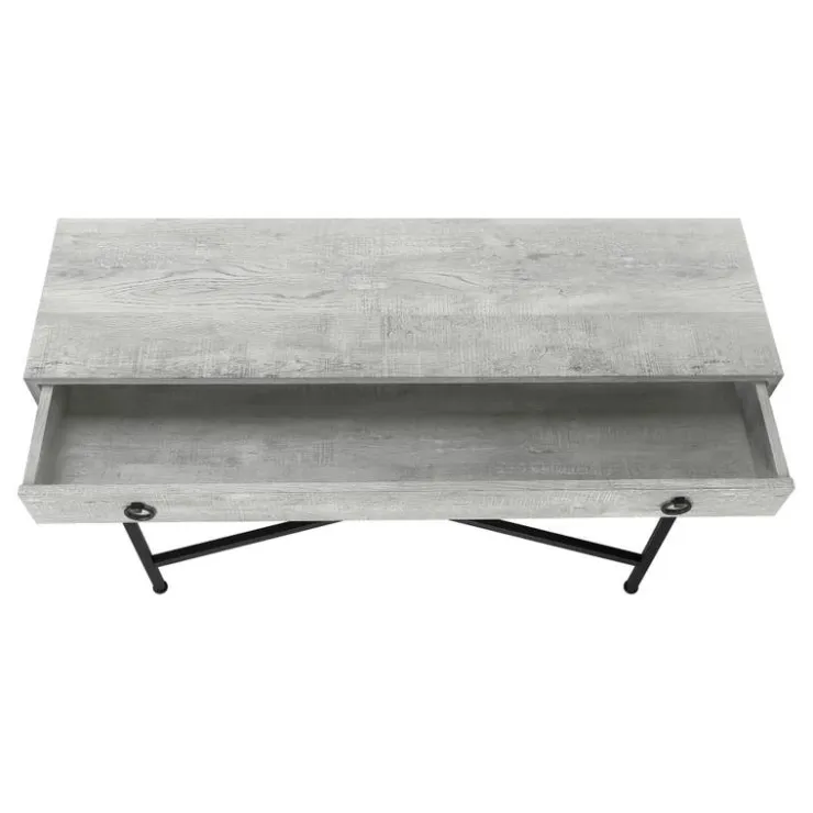 Monarch Accent table - 42"l / reclaimed wood / black console - Grey Best