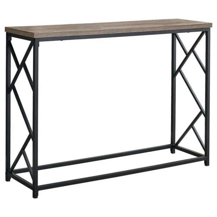 Monarch Accent table - 44"l / taupe / black metal hall console - Dark Taupe Best