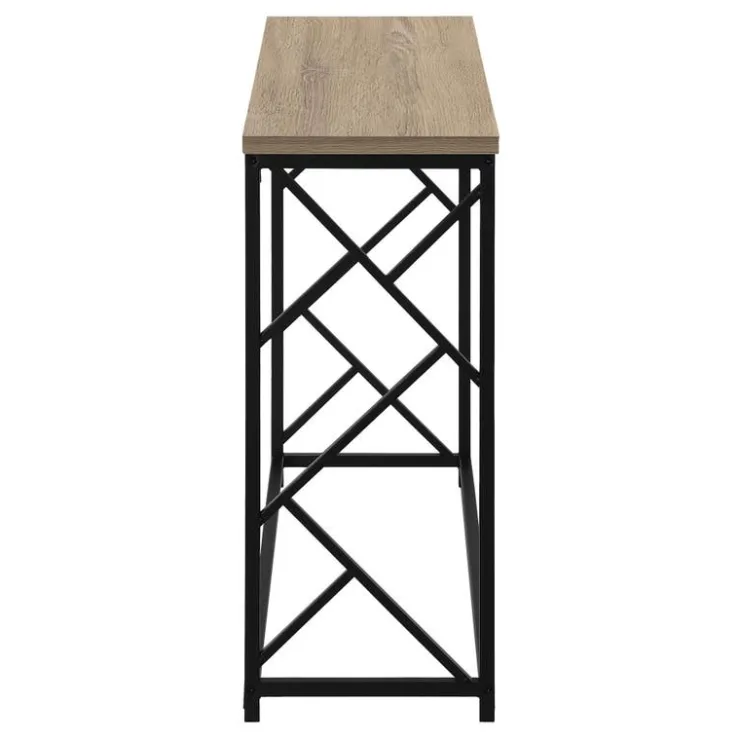 Monarch Accent table - 44"l / taupe / black metal hall console - Dark Taupe Best