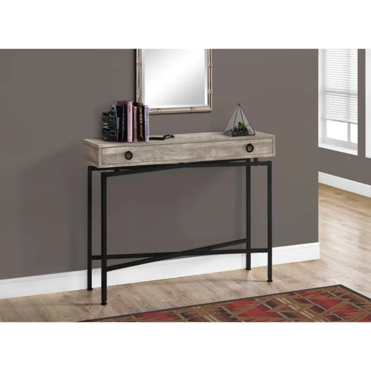 Monarch Accent table - 42"l / reclaimed wood/ black console - Taupe Best