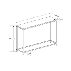 Monarch Accent table - 32"l / / black metal console - White Outlet