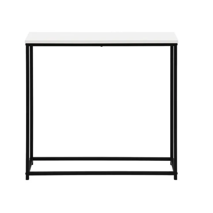 Monarch Accent table - 32"l / / black metal console - White Outlet