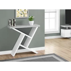 Monarch Accent table - 36"l / / cement-look hall console - White Clearance