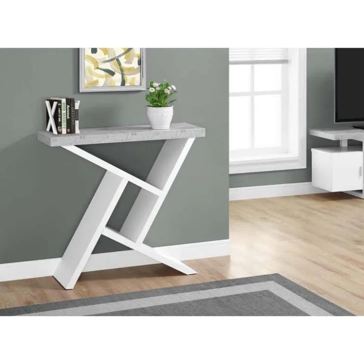 Monarch Accent table - 36"l / / cement-look hall console - White Clearance
