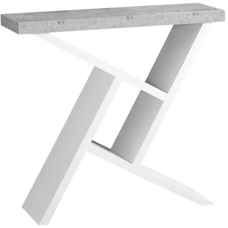 Monarch Accent table - 36"l / / cement-look hall console - White Clearance