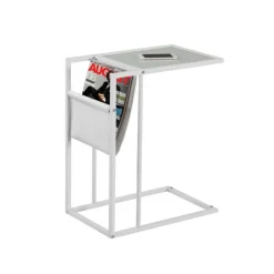 Monarch Accent table - / metal with a magazine rack - White