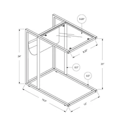 Monarch Accent table - / metal with a magazine rack - White