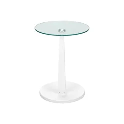 Monarch Accent table - bentwood with tempered glass - White Hot