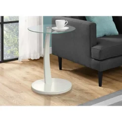Monarch Accent table - bentwood with tempered glass - White Hot